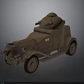 Vintage Armored Military Vehicle With Retro Turret And Historical Design