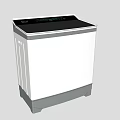 Twin Tub Washing Machine With White Gray Design And Digital Control Panel