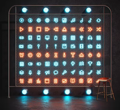 Modern Neon Lights 3d model