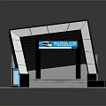 Long Strip Building Component With Blue Panels And Gray Base Structure