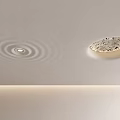 Round Textured Wall Lamp Casting Ripple Light Patterns On White Wall 3d model