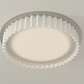 Modern Round White Ceiling Light With Pleated Shade For Interior Lighting