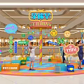 Le Lian Xiang Kids Play Area in Shopping Mall With Colorful Floor And Cartoon Signs