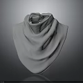 White Fabric Drapery With Folds On Neck Shoulder Mannequin