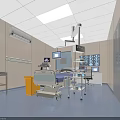 Modern Hospital Ward Interior Featuring Medical Bed Examination Lights Monitors And Storage Cabinets