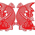 Traditional Red Paper Cut Fish Wall Decor with Lucky Auspicious Meaning and Art Culture