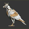 Crowned Royal Eagle With Mechanical Metallic Golden Silver Body And Detailed Design