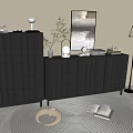 Modern Black Cabinet Whole Cabinet Sideboard Cabinet Balcony Cabinet Locker Entrance Cabinet Bucket Cabinet Side Cabinet Bookcase 3d model