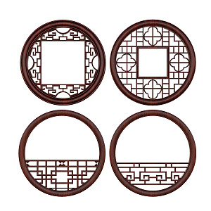 New Chinese-style openwork window pane 3d model