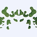 Micro Topography Design With Irregular Green Shapes For Garden Landscape Features 3d model