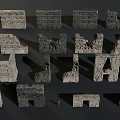 Stone Architectural Fragments With Various Shapes And Textured Surfaces 3d model