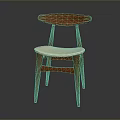 Elegant Minimalist Wooden Chair With Curved Backrest And Light Colored Seat