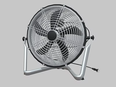 Air Cooler Fan With Metal Stand Black Blades Metal Grill And Effective Ventilation 3d model