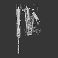 Modern Tactical Rifle With Black Metal Body Detachable Magazine And Adjustable Stock