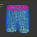 Stylish Green Shorts With White Daisy Print For Casual Summer Outfit