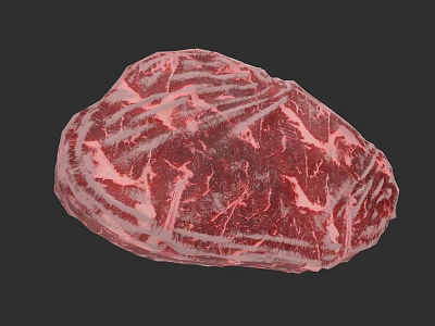 Fresh Marbled Raw Beef Steak With Rich Fat Texture For Cooking 3d model