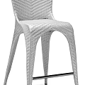 Modern Woven Bar Stool With Light Gray Finish And Ergonomic Design For Kitchen Bar