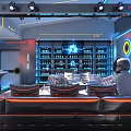 Futuristic KTV Room With Hi tech Sofas Screens And Lighting 3d model