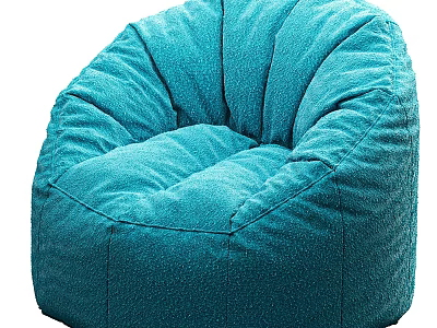 Teal Plush Bean Bag Single Sofa For Comfortable Living Room Interior 3d model