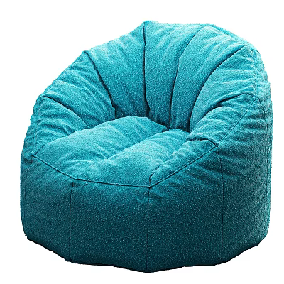 Teal Plush Bean Bag Single Sofa For Comfortable Living Room Interior 3d model