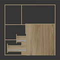 Modern Wooden Bookshelf With Open Storage Shelves Drawers And Spacious Tabletop