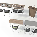 Wooden Meeting Tables With Various Styles And Matching Chairs Plus Podium