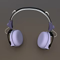 Modern Over Ear Headphones With Purple Black Design Silver Headband And Soft Ear Cups