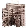 Modern Wooden Slatted Room Divider With Natural Finish For Home Interior Design