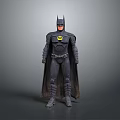 Batman Action Figure In Black Costume With Yellow Chest Symbol And Cape
