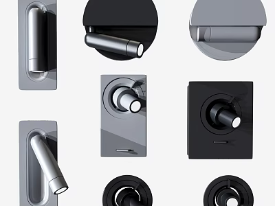 Modern Wall Lamp Collection With Sleek Metal Designs And Round Square Shapes 3d model
