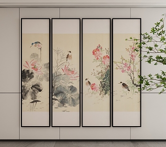 New Chinese Style Decorative Hanging Painting 3d model