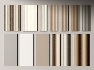 Modern wall panel Grille panel Wood veneer wall panel Background panel Decorative panel 3d model