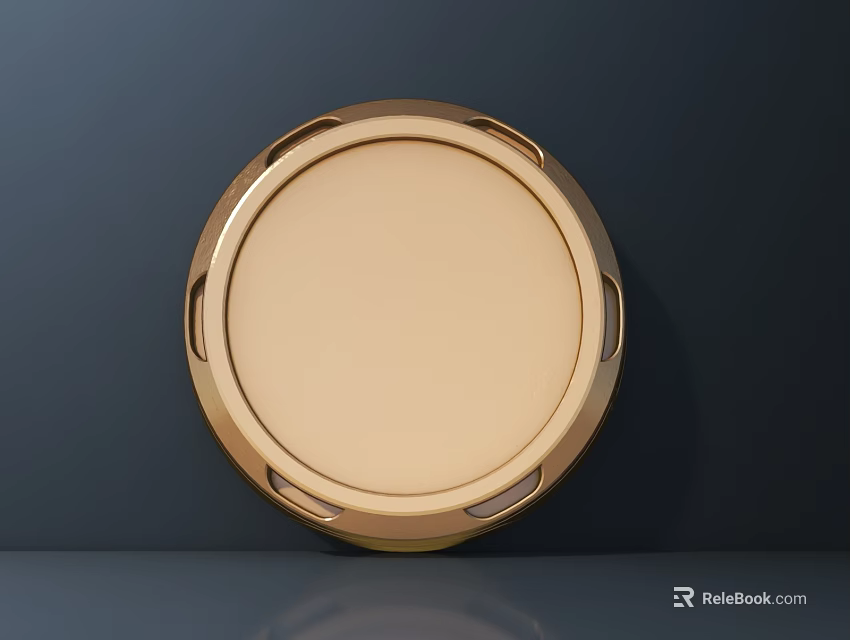 Modern Round Ceiling Light with Gold Frame Simple Design and Elegant Finish 3d model