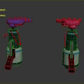 Colorful Mechanical Device Components With Purple Pink Knobs Colored Wires And Metal Bases
