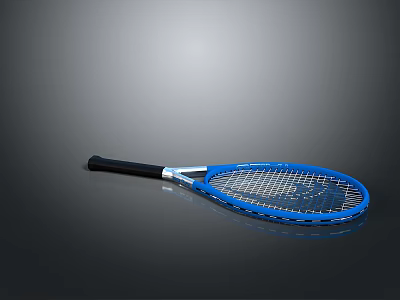 Blue Tennis Racket With Black Handle Lightweight Design For Daily Sports Use 3d model