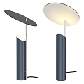 Modern Table Lamp With Round Shade Cylindrical Base And Metal Stand 3d model