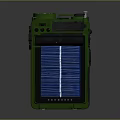 Green Solar Powered Electronic Device with Blue Panel and Portable Design for Outdoor Activities