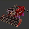 Red Modern Combine Harvester Functional Agricultural Vehicle With Black Accents And Efficient Design