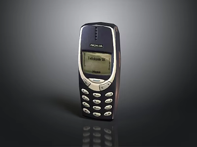 Nokia Classic Mobile Phone With Keypad And Screen Showing Hello 123 3d model