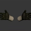 A Pair Of Black Working Gloves With Beige Wrist Part For Daily Use
