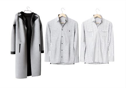 Modern Clothes Clothing Coat Jacket Shirt Men's Clothes Hanger 3d model