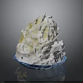 Fluffy White Whipped Cream In Transparent Blue Bowl On Gray Background