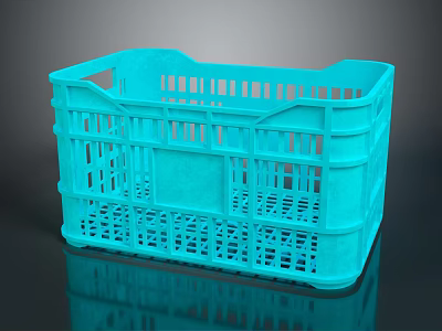 Practical Blue Plastic Storage Basket For Household Daily Organizing Items 3d model