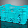 Practical Blue Plastic Storage Basket For Household Daily Organizing Items 3d model