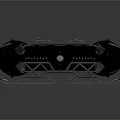 Black Submarine Model With Detailed Structure And Metallic Support Frame