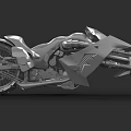 Futuristic Metallic Motorcycle With Sleek Body Unique Frame And Mechanical Details