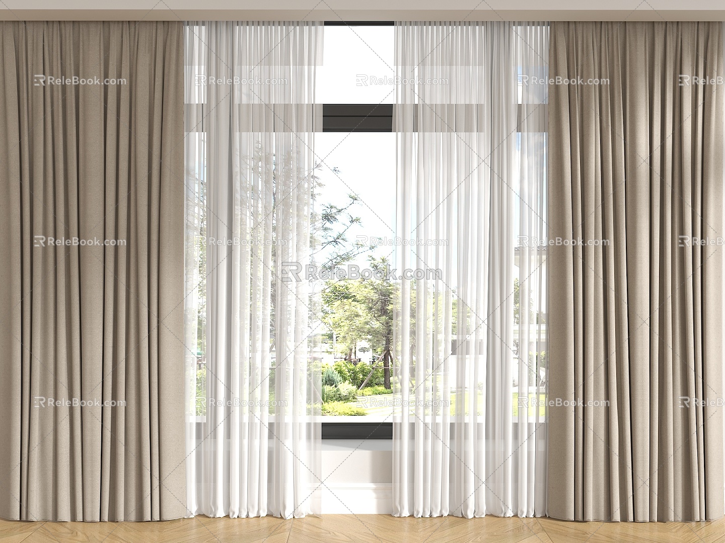 Modern Curtain Cream Wind Curtain Silent Wind Curtain Living Room Curtain Bedroom Curtain Floor Lamp Cloth Curtain Gauze Curtain model