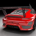 Red High Performance Sports Car With Sporty Front Fascia Black Accents And Rear Spoiler