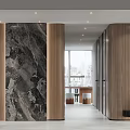 Modern Dining and Living Room Interior With Wooden Accents Sofa And Pendant Lighting Design