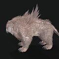 Mythical Feathered Flying Creature With Brown Wings And Sharp Claws On Dark Background 3d model